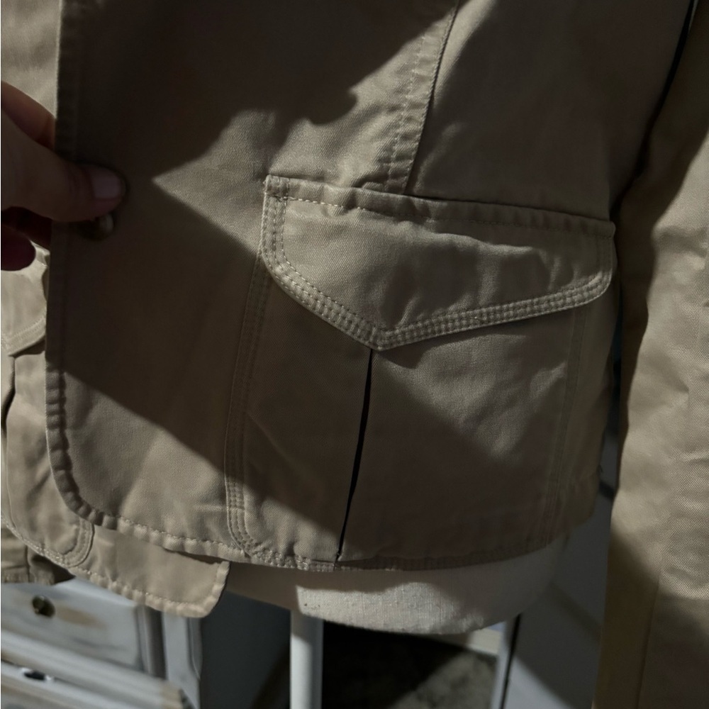 Vintage Eddie Bauer 2pc skirt and jacket set tan size 12 safari style - Picture 4 of 15